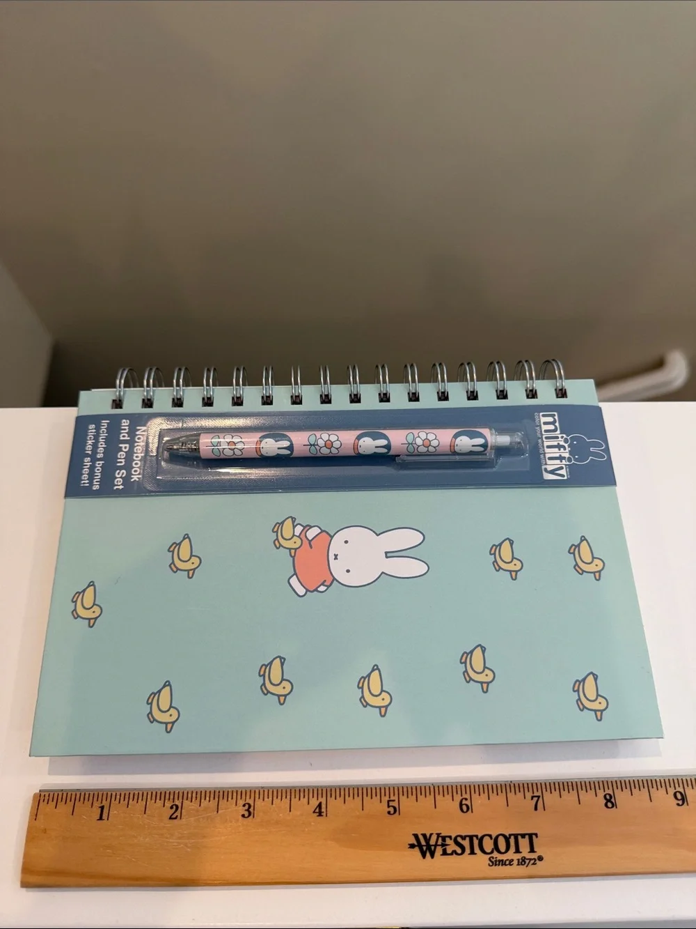New Miffy with Yellow Ducks Teal Notebook and Pen Set